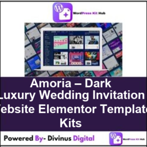 Amoria – Dark Luxury Wedding Invitation Website Elementor Template Kits
