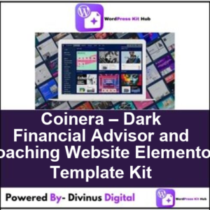 Coinera – Dark Financial Advisor and Coaching Website Elementor Template Kit