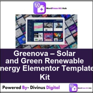 Greenova – Solar and Green Renewable Energy Elementor Template Kit