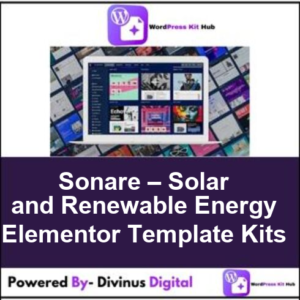Sonare – Solar and Renewable Energy Elementor Template Kits