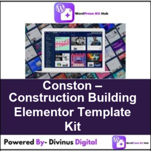 Conston – Construction Building Elementor Template Kit