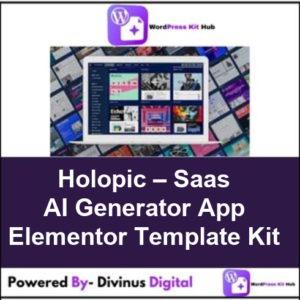 Holopic – Saas AI Generator App Elementor Template Kit