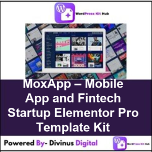 MoxApp – Mobile App and Fintech Startup Elementor Pro Template Kit