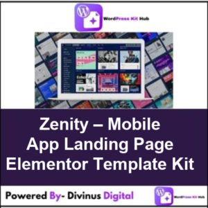 Zenity – Mobile App Landing Page Elementor Template Kit