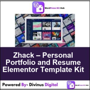 Zhack – Personal Portfolio and Resume Elementor Template Kit