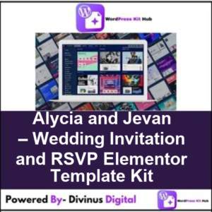 Alycia and Jevan – Wedding Invitation and RSVP Elementor Template Kit