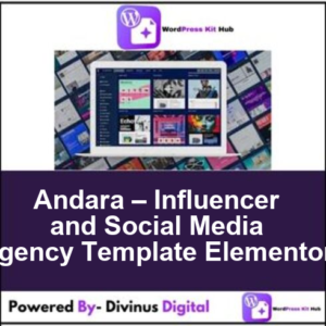Andara – Influencer and Social Media Agency Template Elementor
