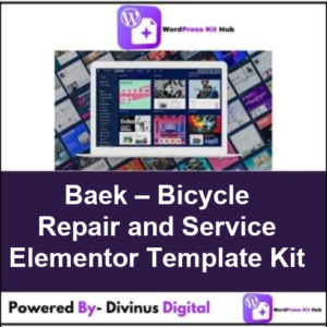 Baek – Bicycle Repair and Service Elementor Template Kit