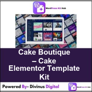 Cake Boutique – Cake Elementor Template Kit
