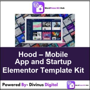 Hood – Mobile App and Startup Elementor Template Kit