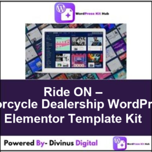 Ride ON – Motorcycle Dealership WordPress Elementor Template Kit