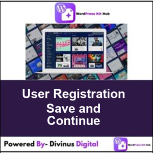 User Registration Save and Continue