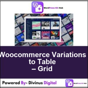 Woocommerce Variations to Table – Grid
