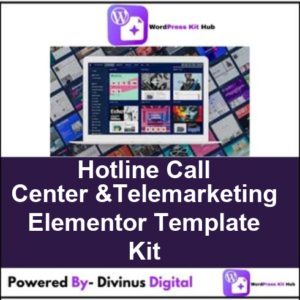 Hotline Call Center &Telemarketing Elementor Template Kit