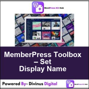 MemberPress Toolbox – Set Display Name