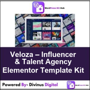 Veloza – Influencer & Talent Agency Elementor Template Kit