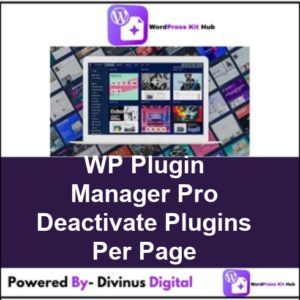 WP Plugin Manager Pro Deactivate Plugins Per Page